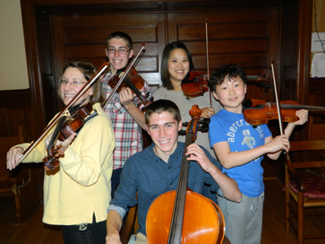 Violinists: L to R: Catherine Sullivan, Connor Wertz, Nora-Joy Schuetze, In Jun Jeon
Cellist: Aidan Wertz
